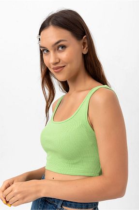 بلوز سبز زنانه کراپ Moda Şahsenem - کد 359391728