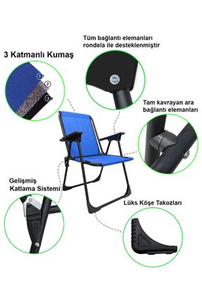 صندلی کمپ آبی فلزی 2