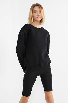 سوئیشرت مشکی زنانه ساده AF Collection - کد 359547707