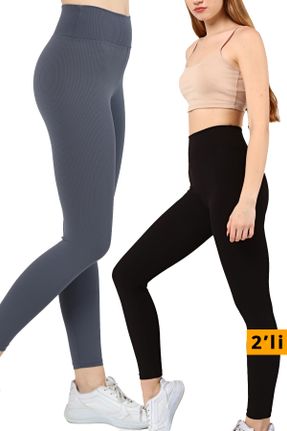 ساق شلواری مشکی زنانه بافت فاق بلند کد 321399274
