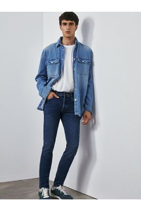 شلوار جین آبی مردانه پاچه تنگ فاق افتاده اسلیم استاندارد کد 361200517