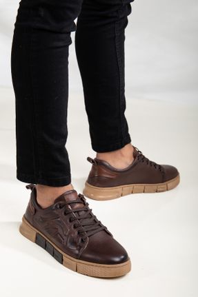 کفش کژوال قهوه ای مردانه چرم طبیعی پاشنه کوتاه ( 4 - 1 cm ) پاشنه ساده کد 361815726
