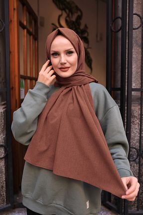 شال قهوه ای زنانه پنبه ای Stella Eşarp - کد 362371430
