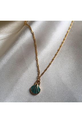 گردنبند جواهر سبز زنانه روکش طلا JEWELRY BY SD - کد 75739145