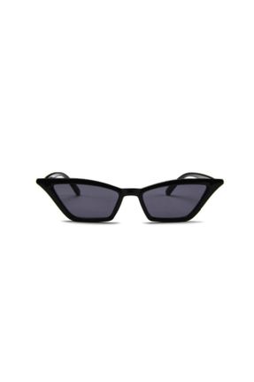 عینک آفتابی مشکی زنانه 55 UV400 پلاستیک آینه ای هندسی کد 40650431