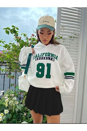 سوئیشرت سفید زنانه چاپی MOONBULL - کد 362156811