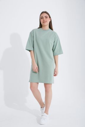 لباس سبز زنانه بافتنی اکریلیک اورسایز کد 270804435