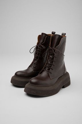 بوت قهوه ای زنانه چرم طبیعی پاشنه ضخیم پاشنه متوسط ( 5 - 9 cm ) Gore-Tex کد 363083224