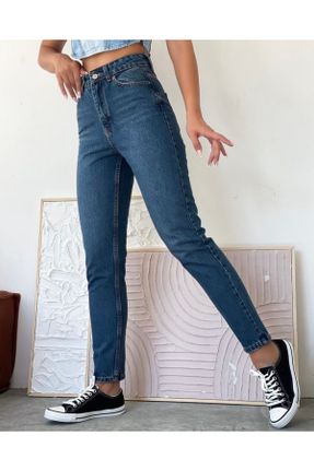 شلوار جین آبی زنانه فاق بلند کد 363172546