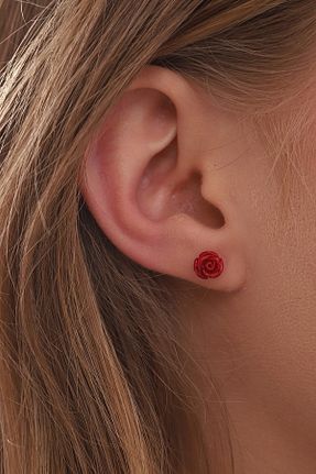گوشواره نقره طلائی زنانه 925 عیار KAR DİAMOND - کد 363195265
