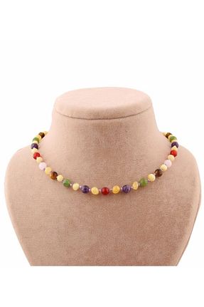 گردنبند جواهر رنگی زنانه سنگ طبیعی Deniz Doğal Taş - کد 329385064