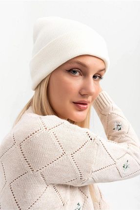 کلاه پشمی نباتی زنانه اکریلیک Saria Moda - کد 363702546