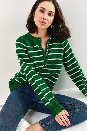 پلیور سبز زنانه اورسایز Bianco Lucci - کد 363708647