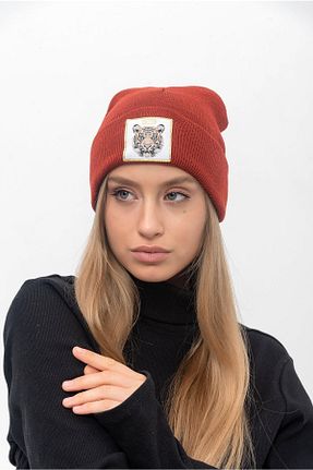 کلاه پشمی نارنجی زنانه اکریلیک Saria Moda - کد 363725358