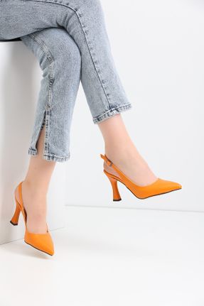 کفش پاشنه بلند کلاسیک نارنجی زنانه پاشنه نازک پاشنه متوسط ( 5 - 9 cm ) کد 363778254