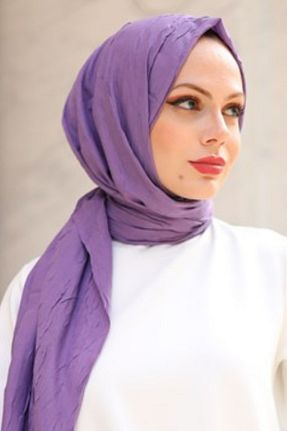شال بنفش زنانه پنبه ای LOSYANA - کد 364180263