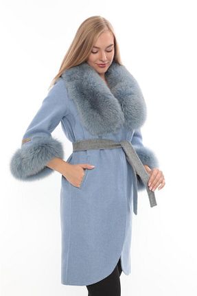 پالتو آبی زنانه پشمی BitikkButik - کد 364233507