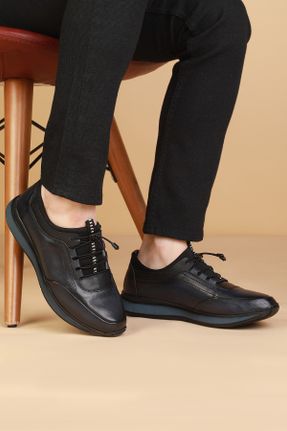 کفش کژوال مشکی مردانه چرم طبیعی پاشنه کوتاه ( 4 - 1 cm ) پاشنه ساده کد 364308236