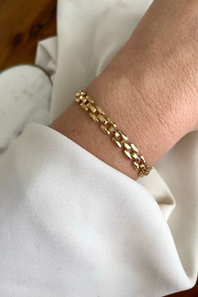 دستبند جواهر طلائی زنانه روکش طلا کد 364368741