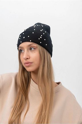 کلاه پشمی مشکی زنانه اکریلیک Saria Moda - کد 364390984