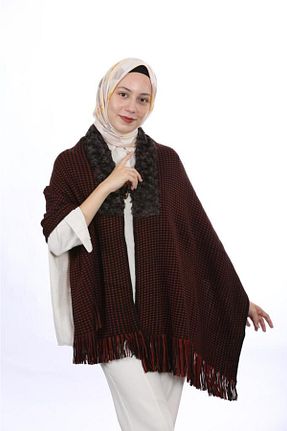 شال زرشکی زنانه اکریلیک ARMİZA - کد 140811504