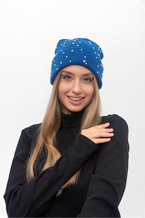 کلاه پشمی آبی زنانه اکریلیک Saria Moda - کد 364415928