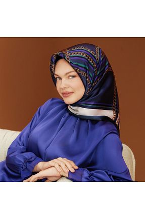 روسری سرمه ای کرپ ساتن ابریشم Armine - کد 363771038