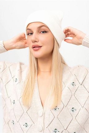 کلاه پشمی نباتی زنانه اکریلیک Saria Moda - کد 363702546