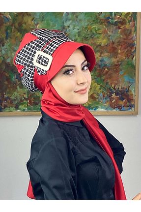 روسری قرمز ساده BUTİKAMBAR - کد 363731650