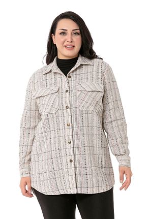 پیراهن سایز بزرگ نباتی زنانه سایز بزرگ DISENTIS MODEST - کد 364257569