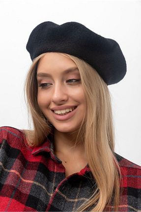 کلاه پشمی مشکی زنانه اکریلیک Saria Moda - کد 364581079