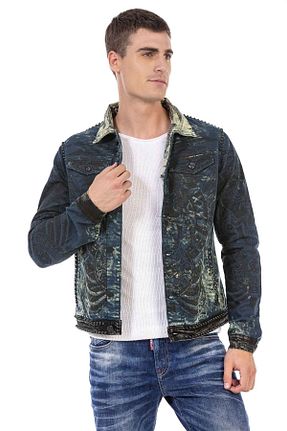 کاپشن آبی مردانه اسلیم فیت Cipo&Baxx - کد 218323259