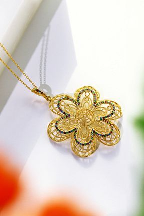 گردنبند نقره طلائی زنانه 18 عیار Tasarlatak - کد 291476051