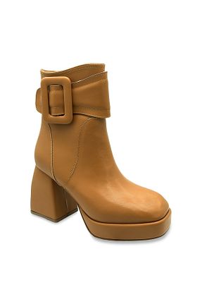 بوت / نیم بوت زرد زنانه پاشنه پلتفرم DUYGUSHOESBAG - کد 364866365