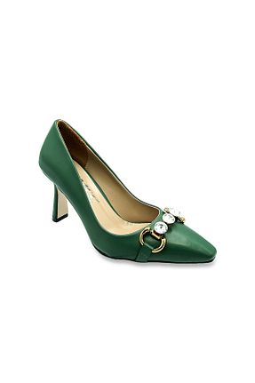 کفش استایلیتو سبز پاشنه نازک DUYGUSHOESBAG - کد 364878895