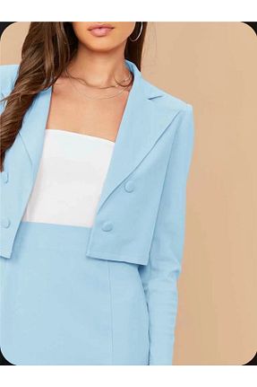 ست بالاتنه و پائین تنه آبی زنانه بافتنی LOVELİXİR - کد 364857869