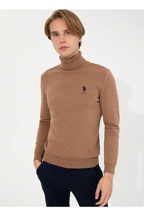 پلیور قهوه ای مردانه یقه ماهیگیر U.S. Polo Assn. - کد 365145087