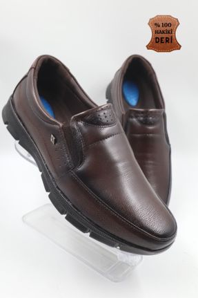 کفش کلاسیک قهوه ای مردانه چرم طبیعی پاشنه کوتاه ( 4 - 1 cm ) پاشنه ساده کد 365831364