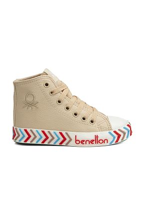 کفش اسنیکر بژ بچه گانه بند دار Benetton - کد 365621093