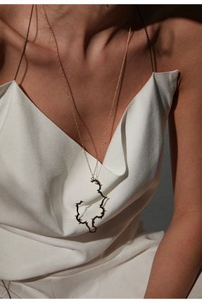 گردنبند استیل ( فولاد ) طلائی زنانه روکش طلا EdaBaysak - کد 141700191