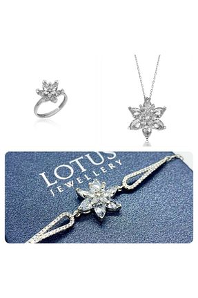 ست نقره سفید زنانه زیرکن LOTUS JW - کد 365508229