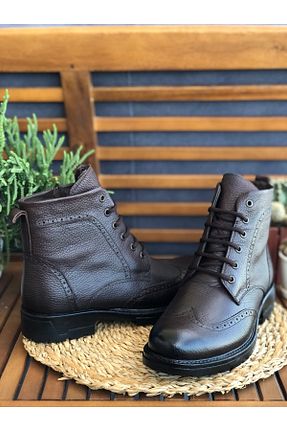 بوت / نیم بوت قهوه ای مردانه چرم خالص Skoonpa - کد 138910552