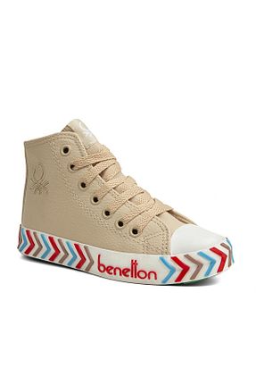 کفش اسنیکر بژ بچه گانه بند دار Benetton - کد 365621093
