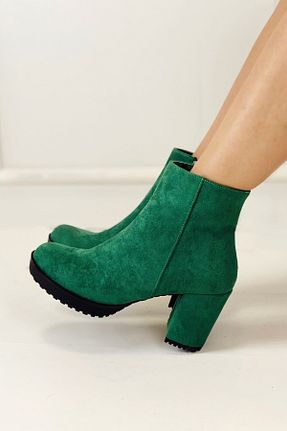 بوت / نیم بوت سبز زنانه چرم مصنوعی Nil Shoes - کد 365911038