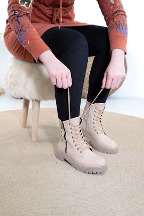 بوت / نیم بوت بژ زنانه جیر Konfores - کد 365976813