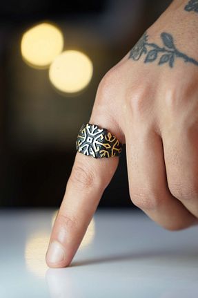 انگشتر جواهر مشکی مردانه روکش نقره The Collection - کد 276324701