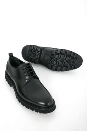 کفش کلاسیک مشکی مردانه چرم طبیعی پاشنه کوتاه ( 4 - 1 cm ) کد 96112692