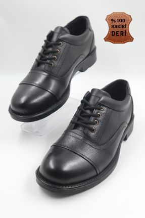 کفش کژوال مشکی مردانه چرم طبیعی پاشنه کوتاه ( 4 - 1 cm ) پاشنه ساده کد 177324263