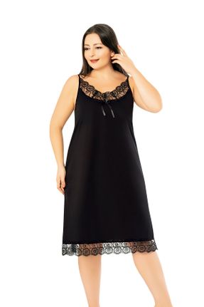 لباس شب سایز بزرگ مشکی زنانه ویسکون کد 366138235