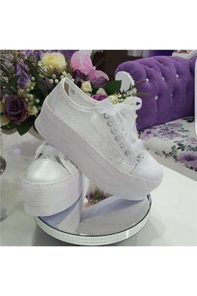 کفش پاشنه بلند پر سفید زنانه پاشنه متوسط (5-9 سانتی متر) Ayakkabı Tutkusu Stilo ® - کد 76831078